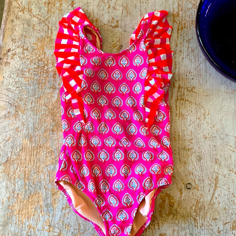 J Crew- Crewcuts x SZ BLOCKPRINTS swimsuit - girls 14